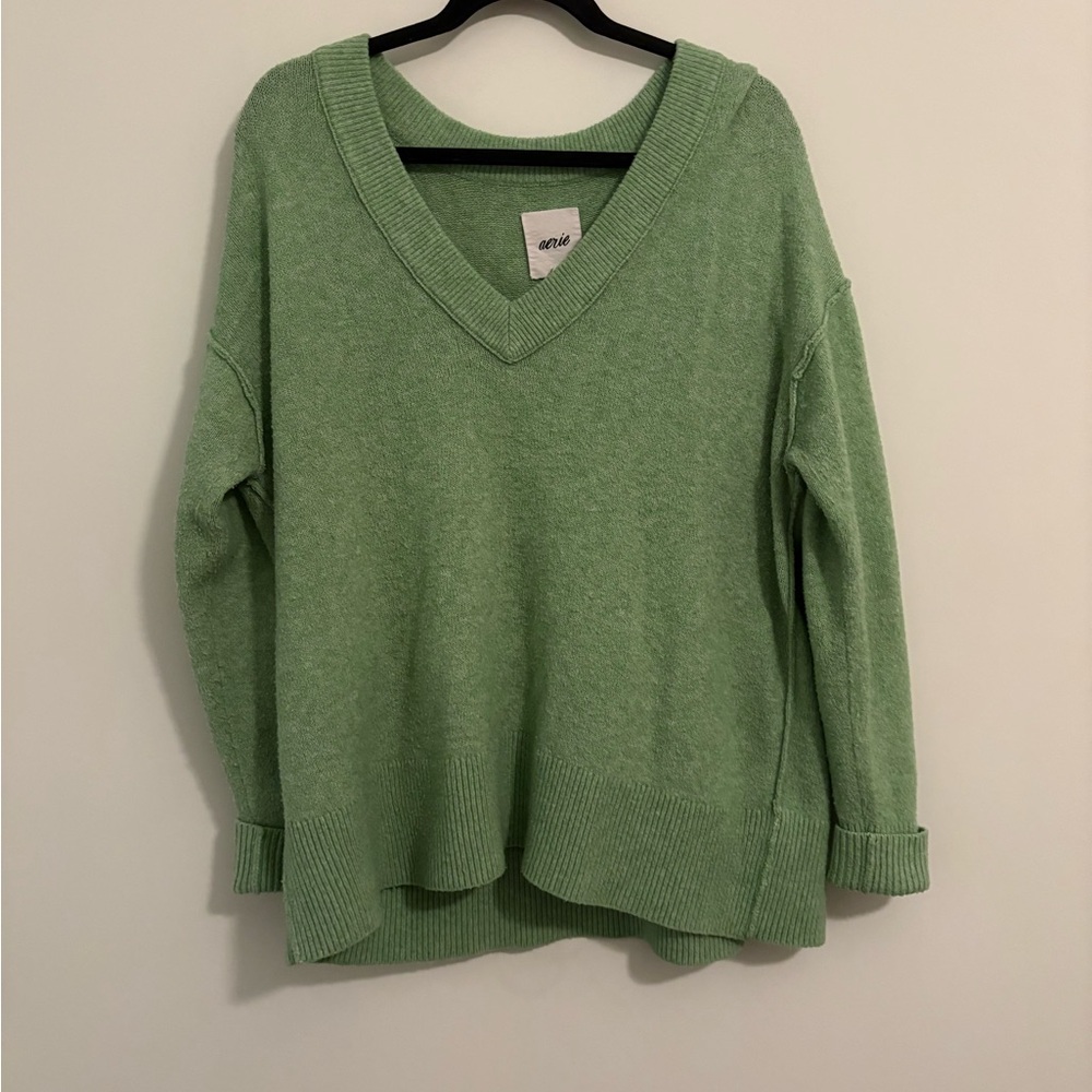 Green V-Neck Sweater